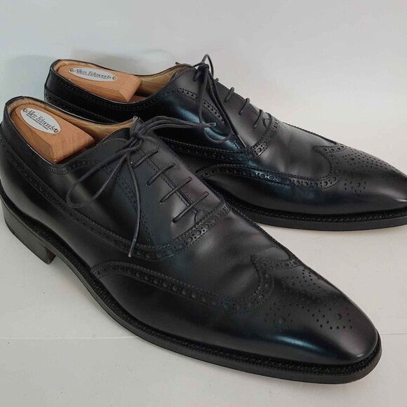 Gravati Black Leather Handmade Italian Cap Toe Wingtip Dress Shoes Size US 11.5N main image 12